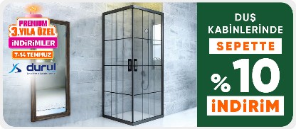 Durul Markalı Duşakabinlerde Sepette %10 İndirim