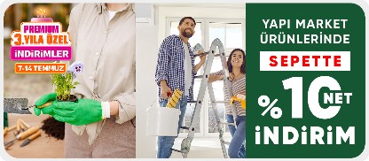 Yapı Market ürünlerinde sepette %10 Net İndirim