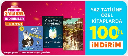 Yaz tatiline özel kitaplarda  100 TL indirim*