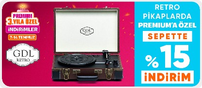 Retro pikaplarda Premiuma özel sepette %15 indirim