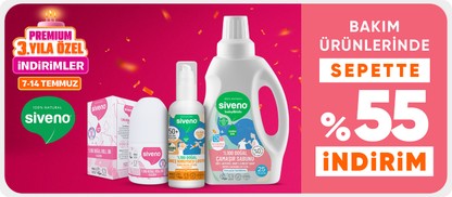 Siveno Bakım Ürünlerinde Sepette %55 İndirim