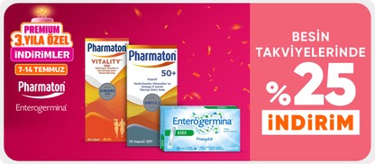 Pharmaton ve Enterogermina Besin Takviyelerinde %25 İndirim