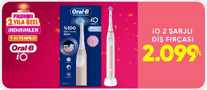 Oral-B iO 2 Şarjlı Diş Fırçası 2099 TL!