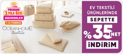 Ocean Home Textile ürünlerinde Sepette %35 net indirim