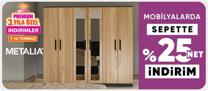 Metalia mobilyalarda Sepette %25 net indirim