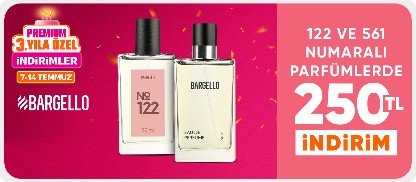 122 ve 561 numaralı parfümlerde 250 TL indirim