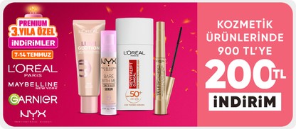 Kozmetik ürünlerinde  200 TL indirim