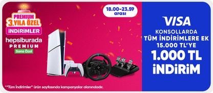 Konsollarda tüm indirimlere ek 15.000 TL'ye 1.000 TL indirim
