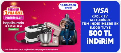 Küçük Ev Aletlerinde 5.000 TL'ye 500 TL İndirim