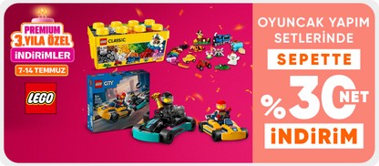 LEGO® Oyuncak Yapım Setlerinde Sepette Net %30 İndirim