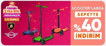 Lamborghini & Mini Cooper Scooterlarda  Sepette Net %40 İndirim
