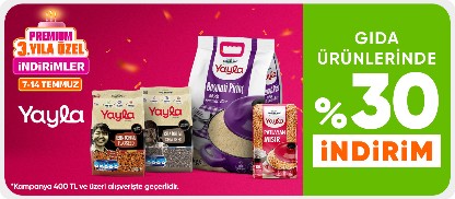 Gıda ürünlerinde  %30 i̇ndirim*