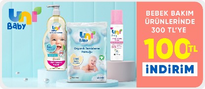Uni Baby Ürünlerinde 500 TL'ye 100 TL İndirim