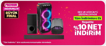 Ses ve Görüntü Sistemlerinde Sepette %10 Net İndirim!
