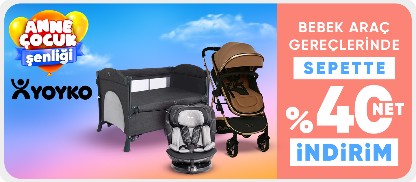Yoyko Bebek Araç Gereçlerinde Sepette Net %40 İndirim