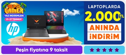 HP Laptoplarda 2.000 TL Kupon