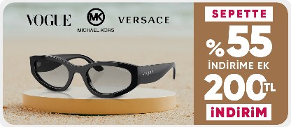 Vogue&Versace&Michael Kors Gözlüklerde Sepette %55 İndirime Ek 200 TL İndirim