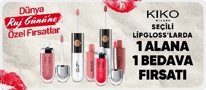 Seçili lipgloss'larda  1 alana 1 bedava