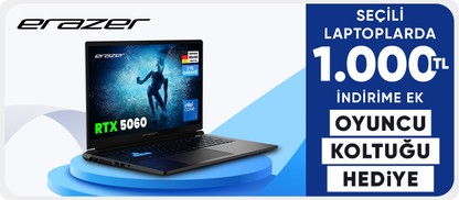 Seçili laptoplarda   1.000 TL indirime ek  oyuncu koltuğu hediye