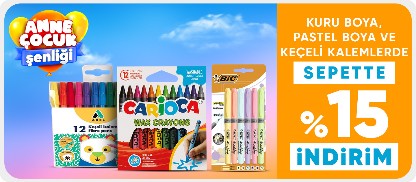 Kuru Boya,Pastel Boya ve Keçeli Kalemlerde Sepette %15 İndirim