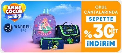WaddellBag Çocuk Okul Çantaları Modellerinde Sepette Net %30 İndirim