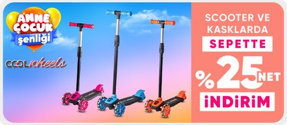 Cool Wheels Scooter ve Kasklarda Sepette Net %25 İndirim