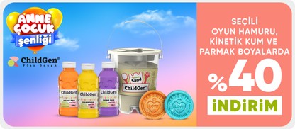 Seçili ChildGen Play Dough Oyun Hamuru, Kinetik Kum ve Parmak Boyalarda %40 İndirim