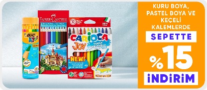 Kuru Boya,Pastel Boya ve Keçeli Kalemlerde Sepette %15 İndirim