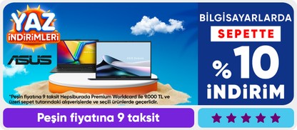 Bilgisayarlarda  sepette %10 indirim