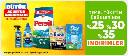 Temel tüketim ürünlerinde  %25 %30 %35 indirimler
