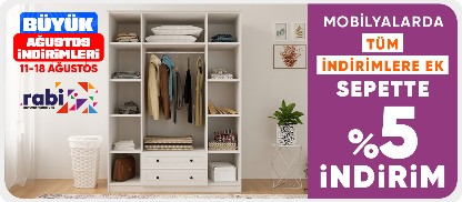 Rabi Mobilya ürünlerinde %5 indirim