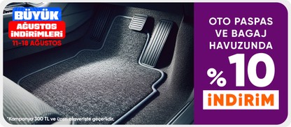 Oto Paspas ve Bagaj Havuzunda 300 TL Üzerine %10 İndirim!