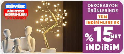 Dekorasyon Ürünlerinde Tüm İndirimlere Ek %15 Net İndirim
