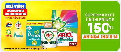 Temizlik ürünlerinde 750 TL' ye 150 TL anında indirim