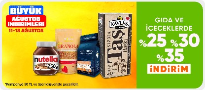 Gıda ve içeceklerde %25 %30 %35 indirim*