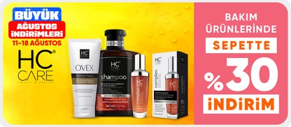 HC Care Bakım Ürünlerinde Sepette %30 İndirim