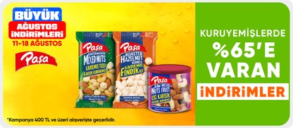 Kuru yemişlerde %65'e varan indirimler