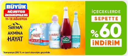 İçeceklerde sepette %60 indirim