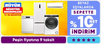 Beyaz Eşyalarda Sepette %10 Net İndirim!