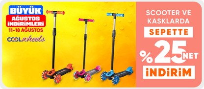 Cool Wheels Marka Scooter ve Kasklarda Sepette Net %25 İndirim