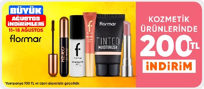 Kozmetik ürünlerinde 200 TL indirim*