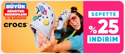 Crocs ürünlerinde Sepette %25 indirim 