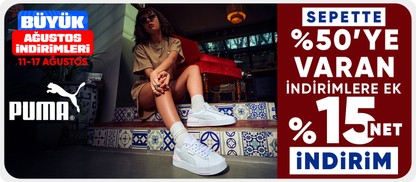 Puma Sepette %50'ye varan indirime ek %15 net indirim 