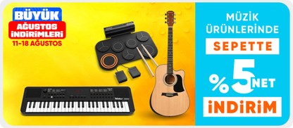 Müzik ürünlerinde  sepette %10 net indirim
