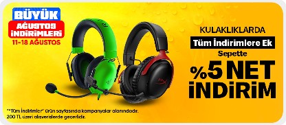 Kulaklık Ürünlerinde Tüm İndirimlere Ek Sepette %5 Net İndirim