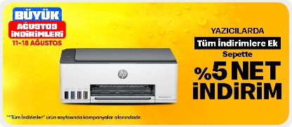 Yazıcılarda Tüm İndirimlere Ek Sepette %5 Net İndirim