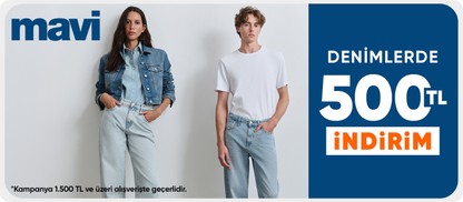 Mavi Denim Ürünlerinde 1500 TL'ye 500 TL İndirim