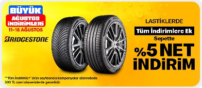 Bridgestone Lastiklerde 300 TL Üzeri Sepette %5 indirim