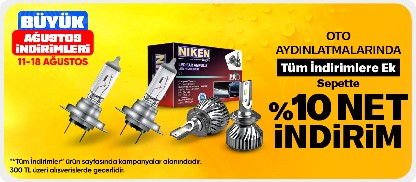 Oto Aydınlatma Ürünlerinde 300 TL Üzeri Sepette %10  indirim