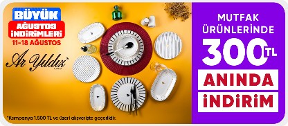 Aryıldız ürünlerinde Özel fiyatlar ek 1500e 300 TL Kupon
